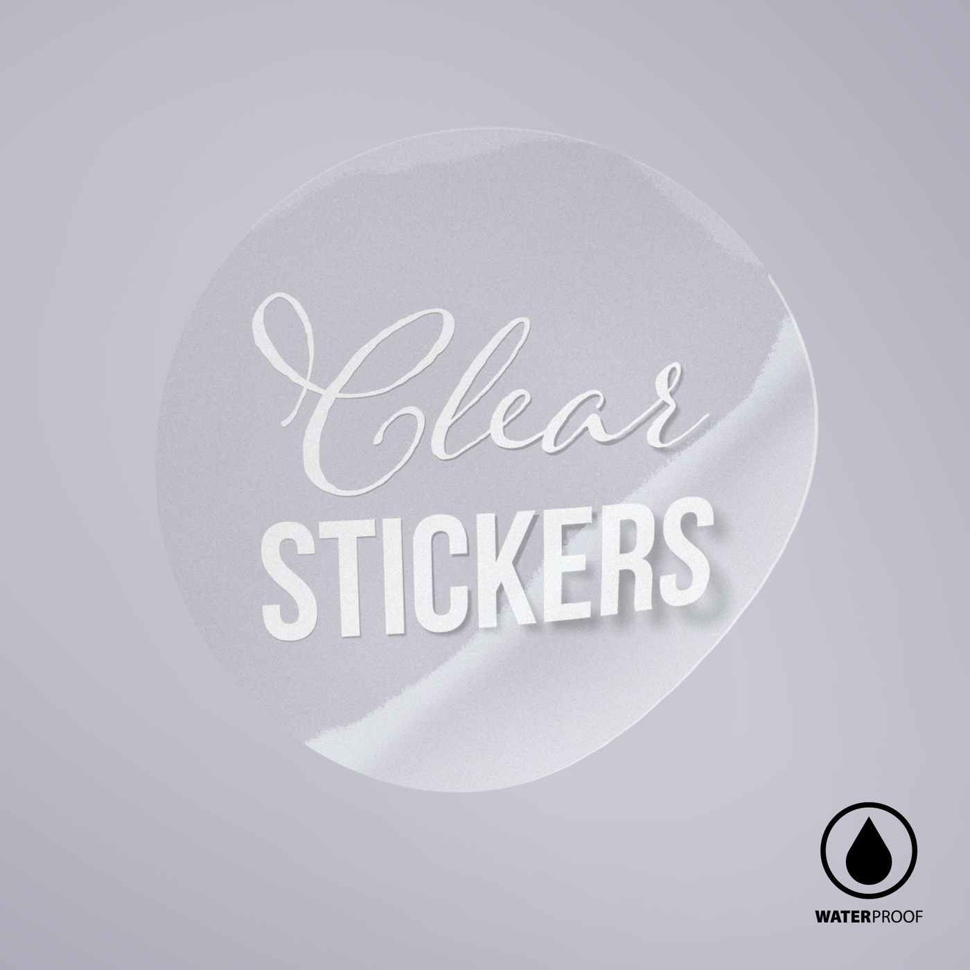 White Printed on Clear Vinyl Round Labels