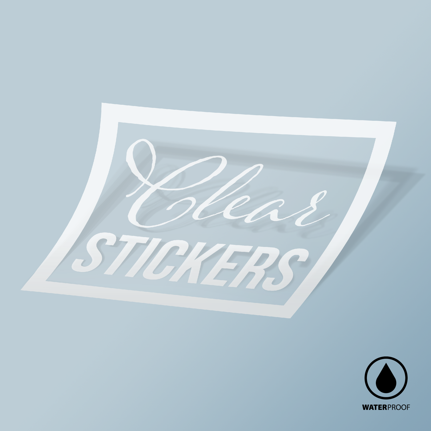 White Printed on Clear Vinyl Rectangle Labels
