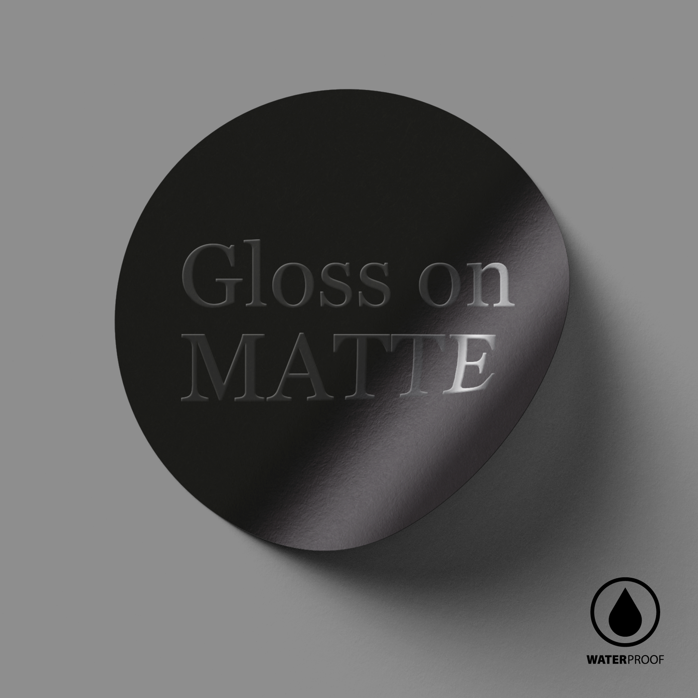 Print Gloss on Matte Vinyl Round Labels