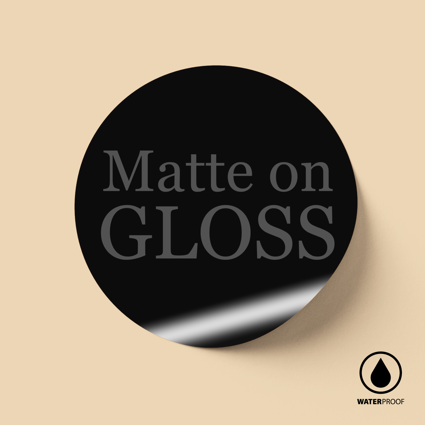 Print Matte on Gloss Vinyl Round Labels