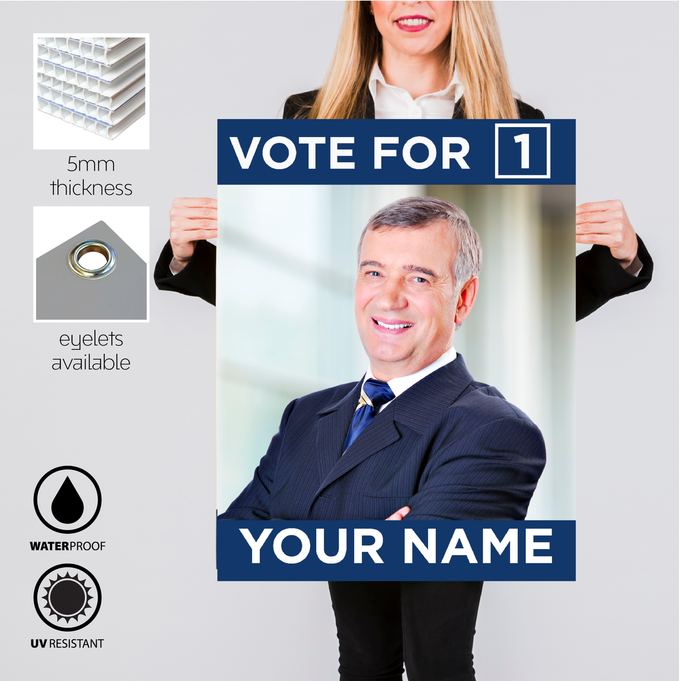 Plastic Election Corflute Signs appx 600x900mm